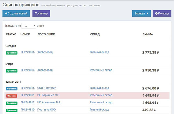 Учет товаров и продаж